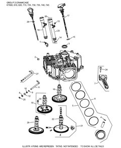 Kt735-3104 Crankcase Diagram and Parts List for KT735-3104  Cub Cadet Lawn Tractor